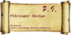 Piblinger Ibolya névjegykártya
